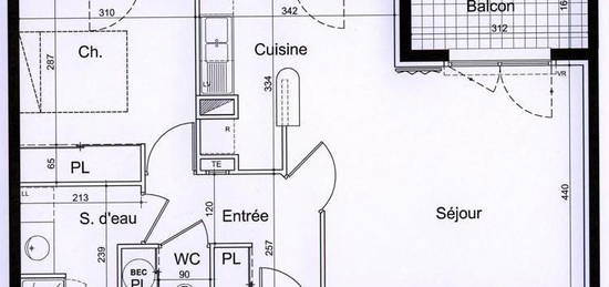 Location appartement 2 pièces 51 m²