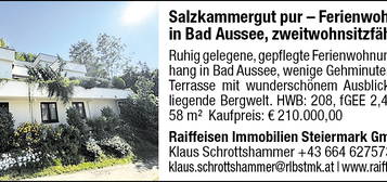 Salzkammergut pur – Ferienwohnung in Bad Aussee, zweitwohnsitzfähig! Ruhig gele…