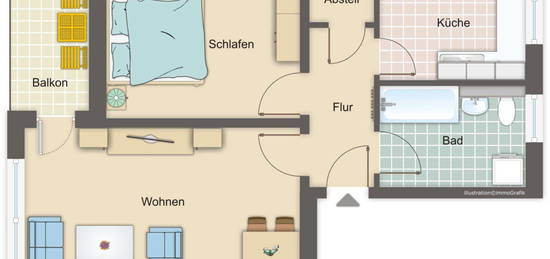 2-Zimmer-Wohnung, Einstellplatz vor dem Haus ab 01.11