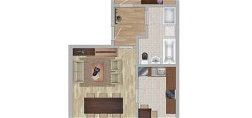Ideal für Single, 2 Raum WE mit Einbauküche und Balkon