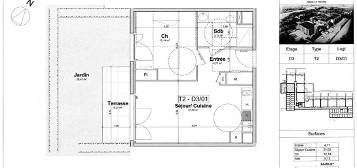 Appartement meublé  à louer, 2 pièces, 1 chambre, 43 m²