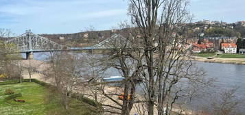 Außergewöhnliche 3-Zi.-Maisonette-Whg. * direkte Elblage * freier Blick zur Elbe + Elbhänge * Balkon