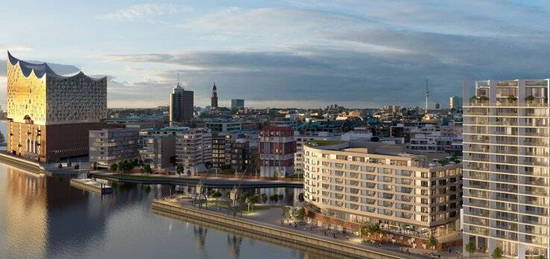 Traumhafte Neubauwohnung in der Hafencity: Wasserblick auf Grasbrookhafen und Elbphilharmonie