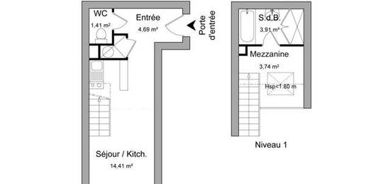 Location appartement 1 pièce 28 m²