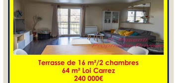 Appartement  à vendre, 3 pièces, 2 chambres, 64 m²