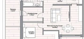 3-Zimmer-Wohnung mit Waldblick in der Wohnanlage am Mineralbrunnen zu vermieten