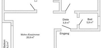 gepflegte 3-Zimmer-Wohnung EG mit Balkon in Schwebheim