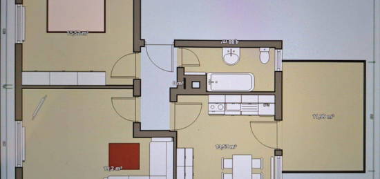 Gemütliche 2-Zimmer-Wohnung in Tiefenbroich - im 1. Obergeschoss