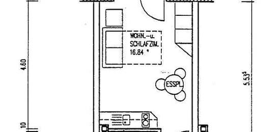 Gepflegte 1-Zimmer-Wohnung mit Balkon, FBH und EBK in Gießen