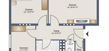 3 Zimmer Wohnung, PRIVATVERKAUF Provisionsfrei, renoviert