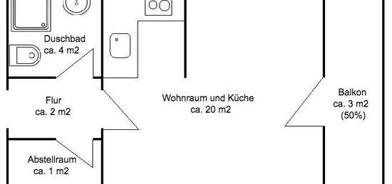 Perfekt für Studenten: 1-Zimmer Wohnung mit Stellplatz