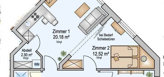 Exklusive & möbilierte 2,5-Zimmer-Neubau-Wohnung in Balingen / Weilstetten