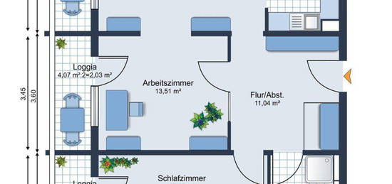 3-Raum-Wohnung