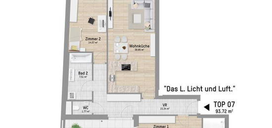 Durchdachte 3-Zimmer Wohnung mit ganz viel Licht, Balkon und eigener Terrasse - inkl. Deckenkühlung