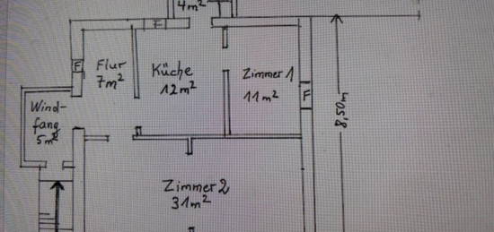 Elbe vor der Haustür: 2 Zimmer-Wohng. zum 1.1.25, 1000 Euro warm