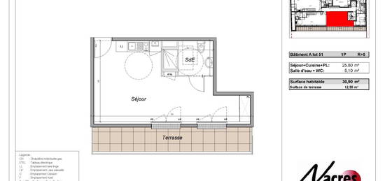 Studio  à louer, 1 pièce, 31 m², Étage 5/–