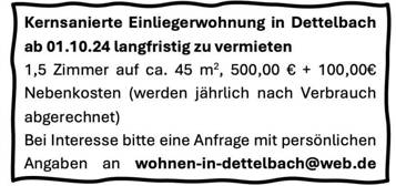 1,5-Zimmer-Wohnung (ca. 45 Quadratmeter) in DETTELBACH