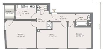Perfekt geschnittene 3-Zimmer-Wohnung mit Balkon und Einbauküche in München Milbertshofen