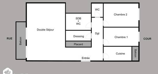 Ecole Saussaye - 3 pièces - 85.5 m² et 8 m² de balcons