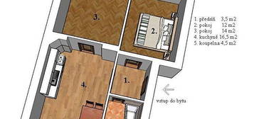 Pronájem bytu 3+kk 51 m²