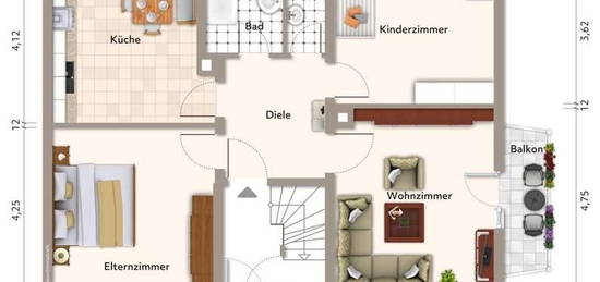 Ideal für Handwerker - 3 Zimmerwohnung mit Balkon und Garage in kleiner Einheit in Reilingen