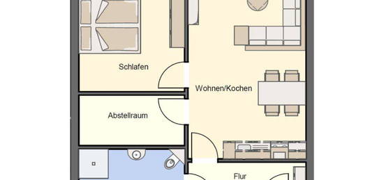 2 Zimmer (59 m²) Neubauwohnung (WBS erforderlich)