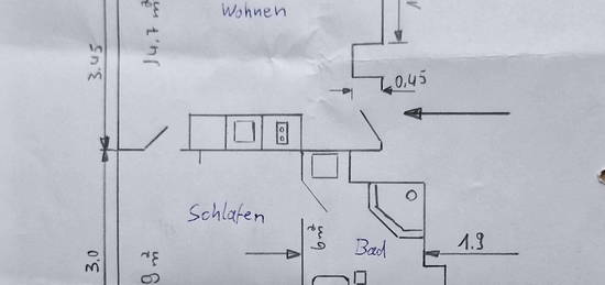 Möbellierte 1.5 Zimmer Wohnung in Freimann