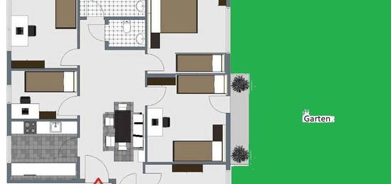 Optimal fürFirmen/WG´s!Urban/idyllisch!Moderne,sanierte,schicke Wohnung-großer Garten.Top Verkehrsve