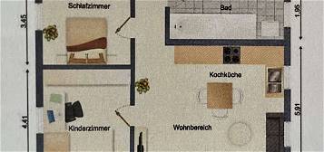 Wohnung mit drei Zimmern und Einbauküche in Alfdorf