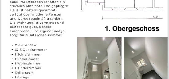 Gut vermietete Eigentumswohnung 2,5 Zimmer inkl. Garage