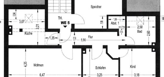 Dachgeschoss 3 Zimmer Wohnung 82,5 qm Brennerstr.1 in Herne 44652