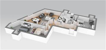 Appartement  à louer, 3 pièces, 2 chambres, 74 m²