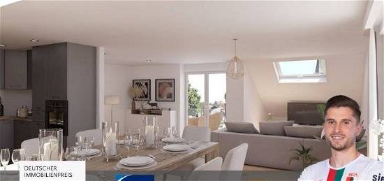 Erstbezug! Neu errichtete Wohnung mit schönem Ausblick auf 113 m² + Balkon/Loggia, Garten und Garage