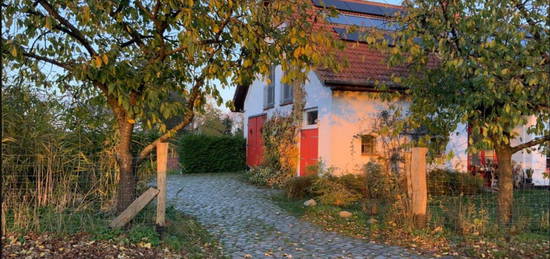 Stadtnahe Landhauswohnung mit Terrasse, Hof u. Garten