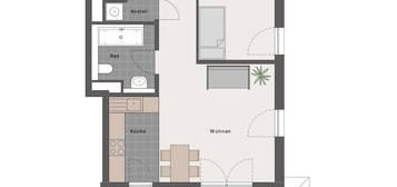 Moderne 3-Zimmer-Wohnung mit Dachterrasse