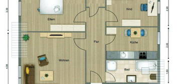 75 qm DG-Wohnung in 8-Fam. MFH, 3 Zimmer, Küche, Bad, Andernach