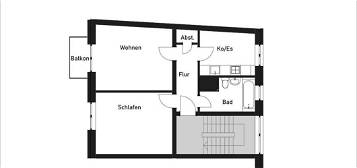Zentral gelegene 2 - Zimmer Wohnung mit EBK und Balkon