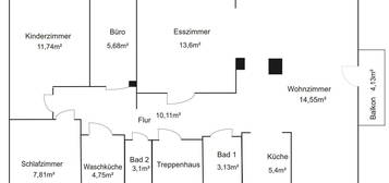 5-Raum-Dachgeschosswohnung mit Balkon in Bayreuth