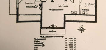 100qm DG Wohnung mit gr. Wohn-Eßbereich