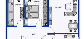 Helle 3-Raum-Wohnung mit Balkon in Lampertheim