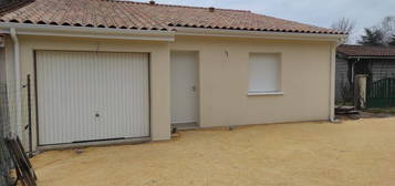 Loue F4 récent, St Mariens 33620, garage, jardin clos