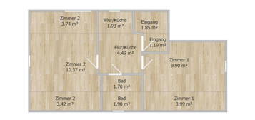 Kernsanierte 2-Zimmer-Dachgeschosswohnung für Singles!