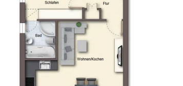 Moderne 2 Zimmer Dachgeschosswohnung