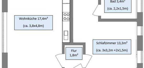 Schöne Wohnung für 1-2 Personen in Fleringen zu vermieten