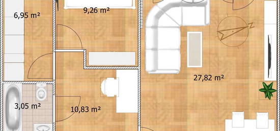 FREIE, 2-Raum-Wohnung mit geh. Innenausstattung mit Balkon/ParkP - TOP LAGE