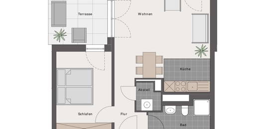 Exklusive, modernisierte 2-Raum-Wohnung mit Balkon und Einbauküche in Weinheim