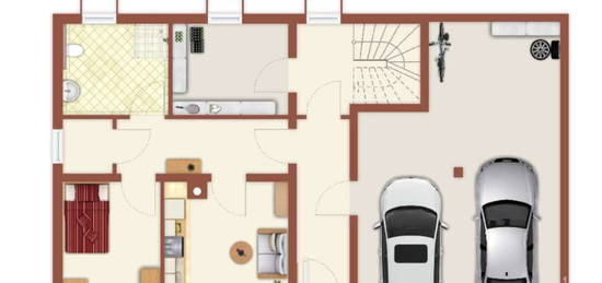 Voll Möblierte 1,5 Zimmerwohnung, Erdgeschoss mit E-Tankstelle. In St. Georgen Brigach.