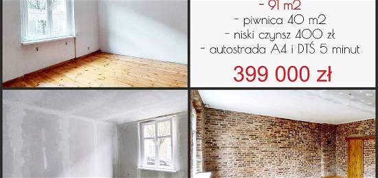3 pokoje 91 m2 + piwnica 40 m2 - Chorzów