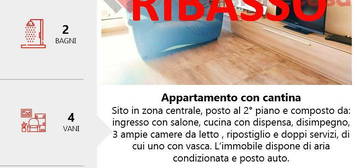 Appartamento 112 mq con doppi servizi e cantina