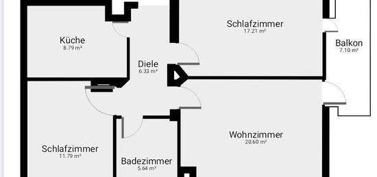 Zentral gelegene und sehr ruhige teilmöblierte Wohnung